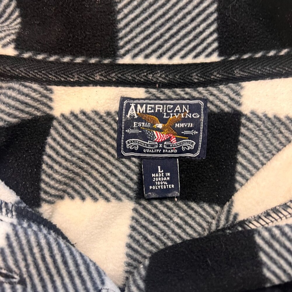 Vintage American Living Black & Cream Fleece - Picture 4 of 6